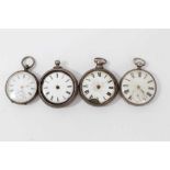 George IV Silver pair cased pocket watch (London 1826) together with another (Birmingham 1823) and t