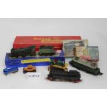 Railway Marklin 0 gauge 2-8-2 locomotive, 86-197 locomotive, various boxed Marklin carriages, wagons