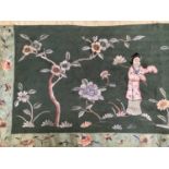 Long length Chinese embroidered silk banner.