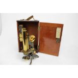 Brass cased microscope by W. Johnson & Sons