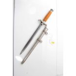 Nazi Wehrmacht 1935 pattern officers' dress dagger with orange celluloid grip, plain blade, bearing