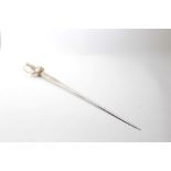 Wilkinson Sword Silver hilted smallsword with spiral decoration and gilt etched blade and Wilkinson