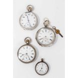 Two silver cased pocket watches, Dent London pocket watch and a fob watch