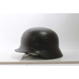 Second World War Nazi M40 pattern SS steel helmet, with single decal, tan leather lining stamped in