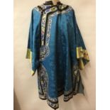 Early 20th century Chinese blue silk robe.