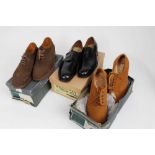 Gentlemen's vintage leather shoes. Mainly by Trickers . Lizard skin, suede brogues and others. Mixed
