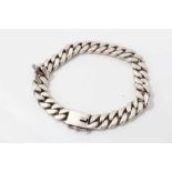Silver curb link bracelet