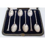 Set of six silver teaspoons