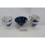 Set of Twelve Royal Copenhagen Blue and white porcelain cups