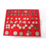 G.B. A Lindner coin tray containing mixed silver, copper, bronze coinage, various denominations & gr