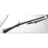 French 1874 Pattern military Gras Rifle with working action, full walnut stock with cleaning rod and