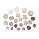 G.B. - Mixed silver coinage to include Victoria J.H. Maundy Four Pence and Two Pence 1889 VF - AEF,