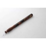 Victorian turned wood Police Truncheon with hand painted Royal Arms above naming 'W R Police', with