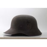 Second World War Nazi M1918 "droop Gill" steel helmet with leather M1930 type liner and double decal