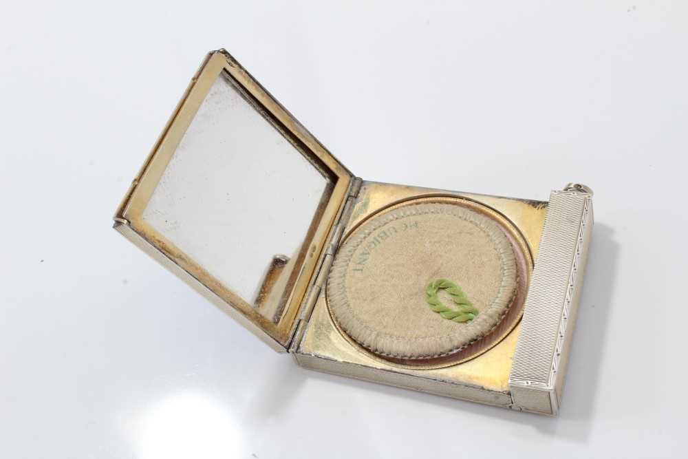 Fine quality silver and blue guilloche enamel powder compact - Image 3 of 3