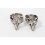 Two silver fox mask rings