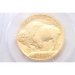 USA - Gold American Buffalo 50 Dollars 1oz fine gold 2015 (N.B. 'First Strike' sealed in plastic cas
