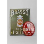 2 enamel signs - Brown Ale and Brasso
