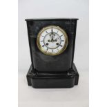 Late 19th Century Black slate mantle clock