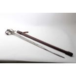 George V Royal Artillery Officers Sword with three bar hilt, wire bound shagreen grip, etched polish