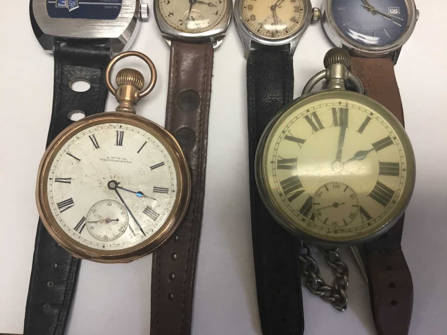Group of vintage wristwatches and two pocket watches - Image 8 of 8
