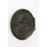 Early 19th Century Tortoiseshell and silver snuff box of oval form