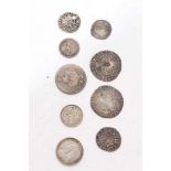 G.B. - mixed silver coinage to include medieval Henry III penny c1248 - 5c AD G.F., Elizabeth I Sixp