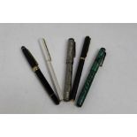 Group of Five pens including a Swan with Gold 14k nib (5)