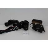 Collection of photographic equipment and binoculars