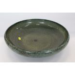 Large shallow mottled glaze bowl by Doulton