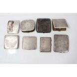 Eight silver cigarette cases