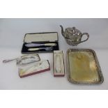 Large quantity of silver plated flatware, entree dishes and other silver plate