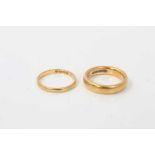 Two 22ct gold wedding rings