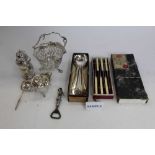 Group of silver plated flatware and other silver plated ware