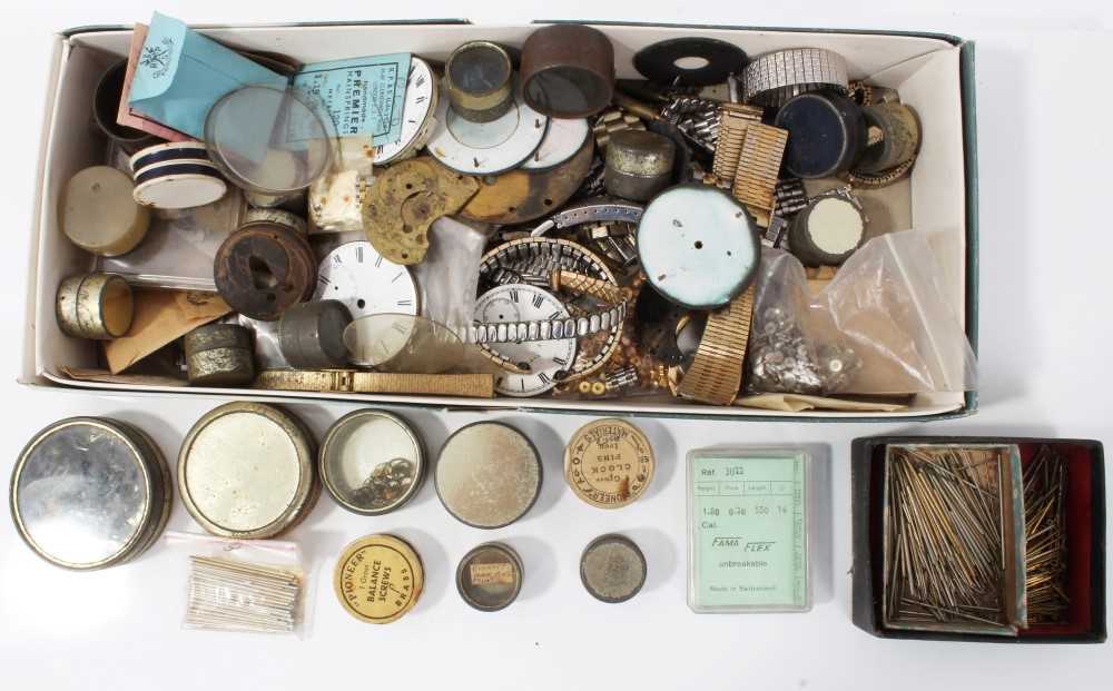 Collection of watch parts and accessories