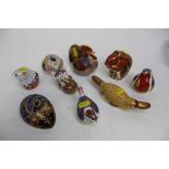 9 Royal Crown Derby paperweights