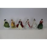 Six Royal Doulton figures - Rendezvous HN2212, Buttercup HN2309, Adele HN2480, Holly HN3647, Puppy L