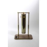 Large Trench Art Brass dinner gong constructed from a shell case, mounted on base with striker, 49cm