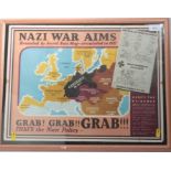 Second World War British Propaganda poster 'Nazi War Aims 1937' mounted in glazed frame, measuring 5