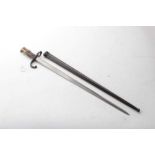 French 1874 Pattern Gras bayonet dated Paris-Oudry 1880 in scabbard