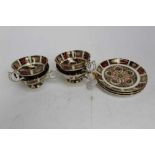 Royal Crown Derby Imari part teaset, pattern number 1128, comprising four cups and three saucers