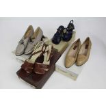 Ladies vintage leather shoes mainly British. High heels, sling-backs and country courts. Makers Tech