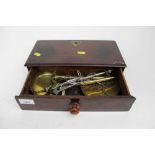 Victorian brass Jewellers scales in mahogany box