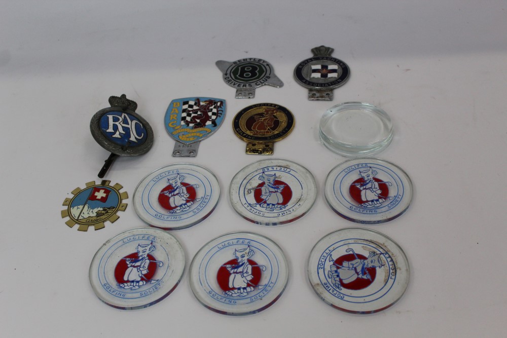 Group of five Vintage car grill badges to include British Automobile Racing Club (B.A.R.C.), Bentley - Image 2 of 2