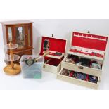 Jewellery boxes containing large quantity costume jewellery, wristwatches and bijouterie