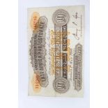 Mombasa - East African Protectorate Ten Rupees Banknote dated 1st May 1916, prefix B/3, (N.B. some c