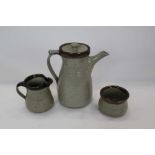 Geoffrey Whiting (1919-1988) Art pottery three piece coffee set