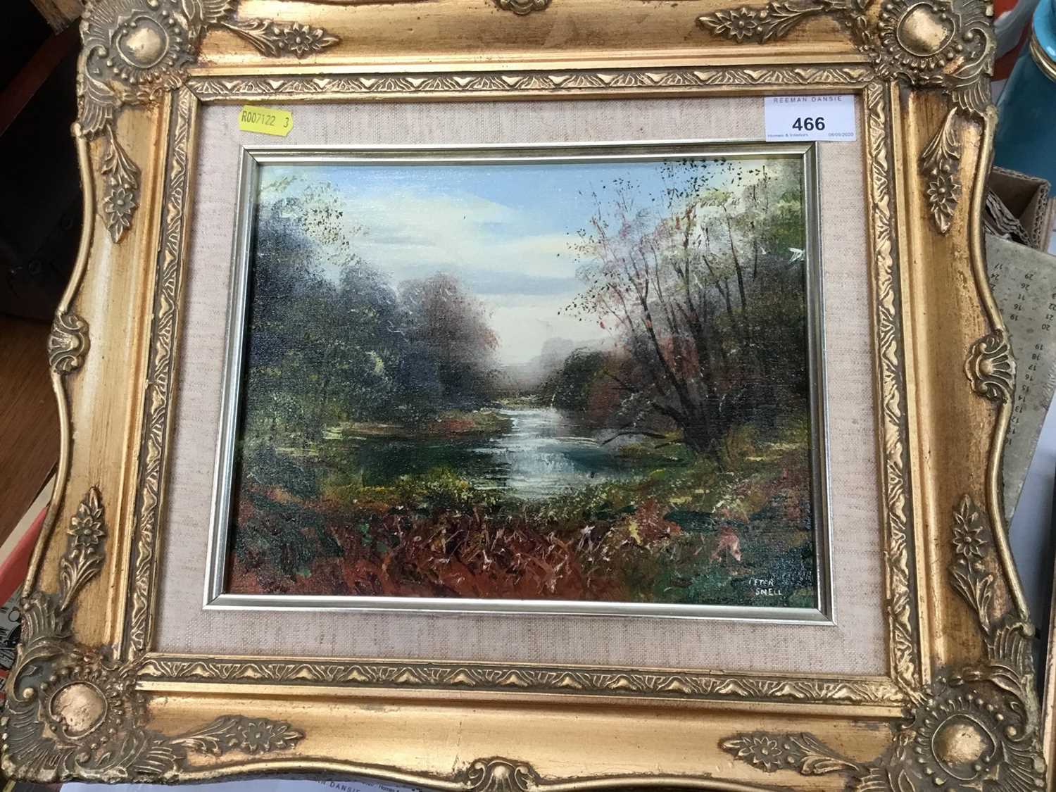 Peter Snell - oil open canvas in gilt frame - river landscape