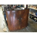 1950s walnut drinks bar cabinet with fold out top and fitted interior