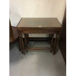 Good quality mahogany nest of three tables